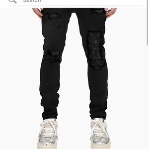 Black Skinny Distressed Men's Jeans